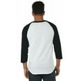 thumbnail image 2 of T137 Hanes Unisex Champion Raglan Sleeve Baseball T-Shirt White/Black L, 2 of 2