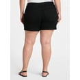 thumbnail image 3 of Terra & Sky Women's Plus High Rise A Line Denim Shorts, 5" Inseam, Sizes 16W-26W, 3 of 5