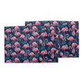 thumbnail image 3 of S4Sassy Blue Tropical Leaves & Flamingo Bird Printed Dining Room Reversible Tablemats With Napkins set, 3 of 3