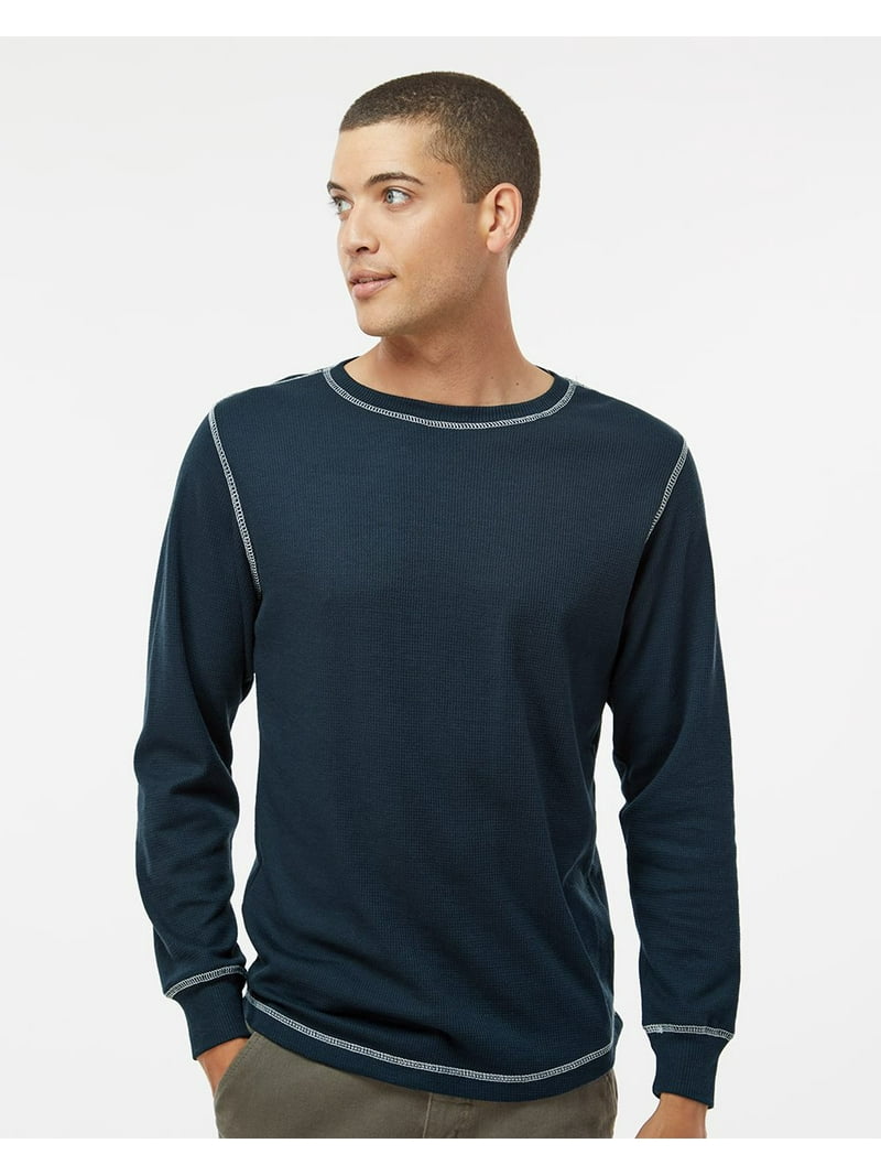 J America J8238 Mens Vintage Long Sleeve Thermal Tee- Brown- 3x