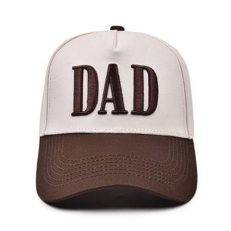 Dad Hats for Men Embroidered Adjustable Vintage Two Tone Baseball Cap New Parents Gifts New Dad Gifts for Husband Father Day Birthday Gifts for Dad Beige Brown One Size