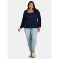 thumbnail image 2 of Terra & Sky Women's Plus Size Knit Tiered Top, 2 of 5