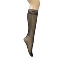 thumbnail image 3 of Baikeli Women's Lace Knee High Stockings Casual Black Sheer Sock Cute Jacquard Lace Calf Socks Girls Stretchy Breathable Hollow Black Knee High Sock Flower Fishnet Sheer Sock Black Free Size, 3 of 6