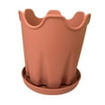 thumbnail image 2 of oshhni Flowerpot with Base Home Decor Flower Plant Container for Floor Desktop Cafe Orange, 2 of 9