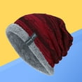 thumbnail image 2 of WHAMVOX Men's Knit Beanie Warm Hat Thick Plush Brim for Outdoors(Wine Red), 2 of 8