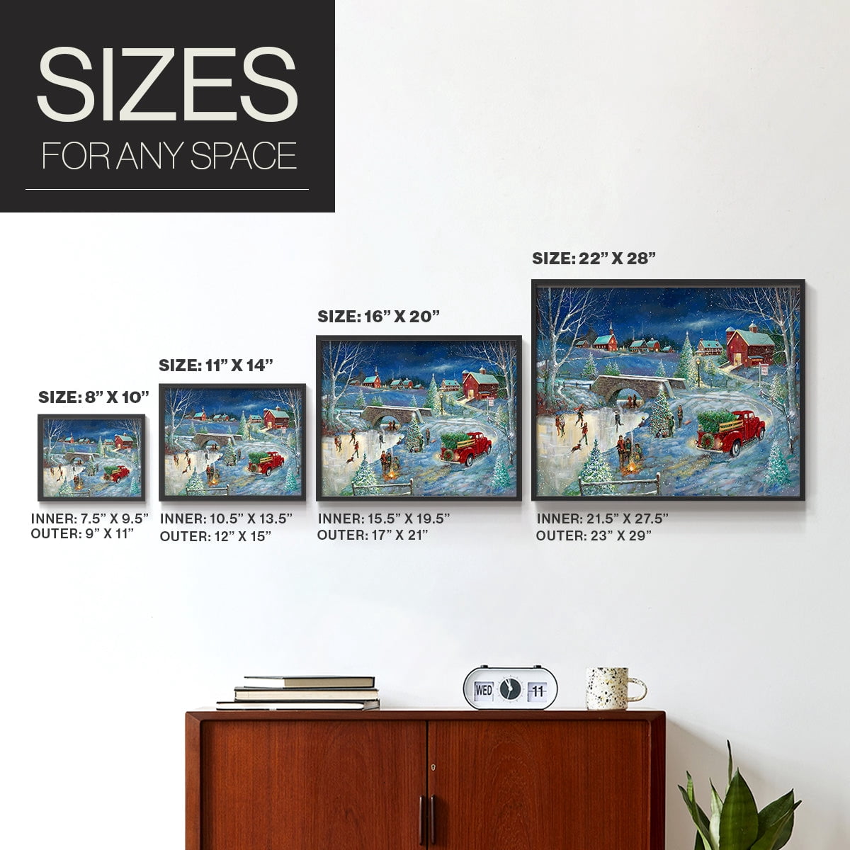 Warm Holiday Memories by Ruane Manning - Restickable Framed Giclée Print with Real Wood Frame