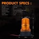 thumbnail image 4 of Luz estroboscópica de baliza LED ámbar para carretilla elevadora, luces intermitentes de advertencia de seguridad para cortacésped de 10-110V, ATV, camiones, Tractor, UTV, coches y autobuses, 4 of 5