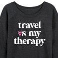thumbnail image 3 of Instant Message - Travel Is My Therapy - Women's Lightweight French Terry Long Sleeve Shirt, 3 of 6