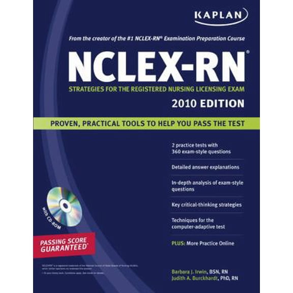 Pre-Owned Kaplan NCLEX-RN Exam 2010 with CD-ROM: Strategies for the Registered Nursing Licensing Exam (Paperback) 1419552570 9781419552571
