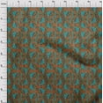 thumbnail image 3 of oneOone Silk Tabby Fabric Leaves & Floral Block Print Sewing Fabric BTY 42 Inch Wide, 3 of 4