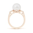 thumbnail image 2 of Angara South Sea Cultured Pearl Ring with Cluster Diamonds in 14K Rose Gold for Women | June Birthstone Jewelry for Her, 2 of 8