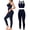 Outfit Se: Navy Blue, variant on Workout Sets for Women 2 Piece acerback Sports Bra with Pads High Waist Tummy Control Yoga Leggings with Pockets Gym Activewear Outfit