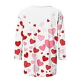 thumbnail image 5 of Tops for Womens Valentine's Day 3/4 Sleeve Tshirts Fashion Cute Heart Graphic Tee Shirts Outfits, 5 of 5