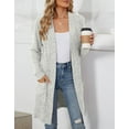 thumbnail image 2 of Coglid Long Open Front Knitted Cardigans for Womens Solid Color Ribbed Cardigans Textured Pattern Casual Fall Cardigans for Womens, 2 of 8
