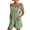 Green2#L04, variant on Plus Size Loose Fit Solid Color Overalls,Women's Casual Spaghetti Strap Overalls Long Pants Romper With Two Pockets