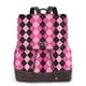 thumbnail image 1 of Balery pink and black argyle Mochila de Cuero para Mujeres, Gran Capacidad, Bolsa de Viaje Multifuncional, Mochila de Cuero y Bolsa de Hombro para Mujeres, 1 of 4