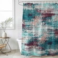 thumbnail image 4 of Vintage Bohemia Bathroom Shower Curtains with 12 Hooks Polyester Waterproof Shower Curtain for Stalls and Bathtubs Abstract Minimalist Art Teal Red Decorative Bathroom Privacy Curtain 48x72 Inches, 4 of 9