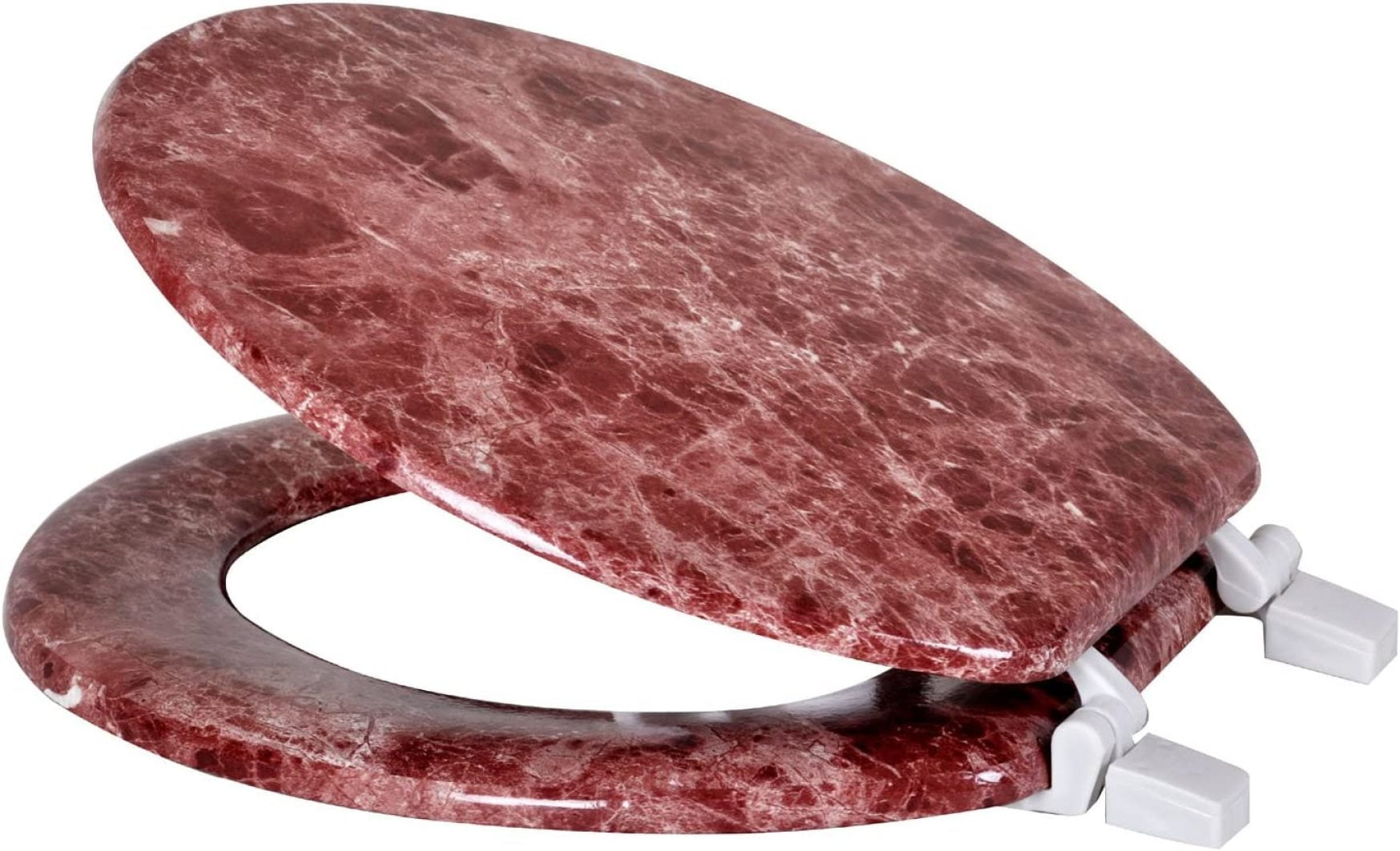 Codllyne 809BU BurgundyMarbleized Wood Toilet Seat