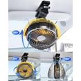 thumbnail image 3 of Ventilador de coche con clip xuenair, funciona con pilas, recargable, amarillo, 3 of 9