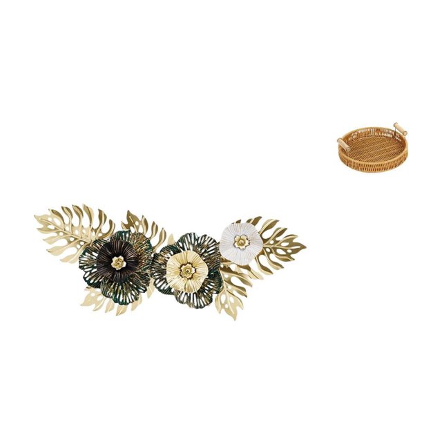 Arte de pared colgante,Decoración de pared de metal con colgante de hierro nórdico de lujo,Arte de pared de metal,regalo decorativo creativo moderno,Cestas de almacenamiento,Cestas de