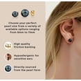 thumbnail image 6 of THE PEARL SOURCE 6.0-6.5mm Black Japanese Akoya Real Pearl Earrings for Women - 14k Gold Stud Earrings | Hypoallergenic Earrings with Genuine Cultured Pearls, 6 of 6