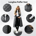 thumbnail image 6 of MXALUOB Long Puffer Vest for Women Zip Up Stand Collar Quilted Vests with Pockets Lightweight Sleeveless Padded Coat Winter Daily Wear, 6 of 7