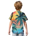 thumbnail image 5 of Abcomgle Hawaiian Shirts for Girls 7-8 Cartoon Palm Tree Sunset Print Funny Hawaiian Shirt Button Down Short Sleeve Holiday Hawaiian Clothes for Boys,Earthy Yellow,12-13Years, 5 of 5