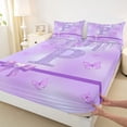 thumbnail image 3 of Manfei Personalized Initial Letter P Girl 4pcs Bed Sheets,Flying Butterfly King Sheets,Dreamy Princess Super Cozy Sheet Set,Bling Glitter Room Decor, 3 of 7