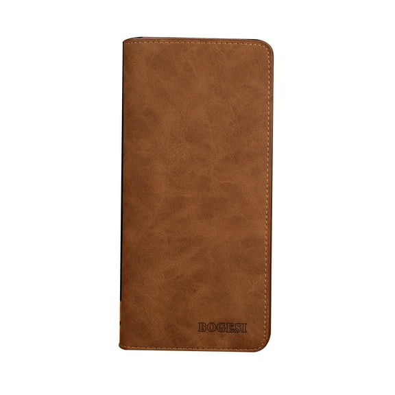 Men's Bifold Leather Breast Pocket Card Holder Purse Suit Long Wallet Checkbook