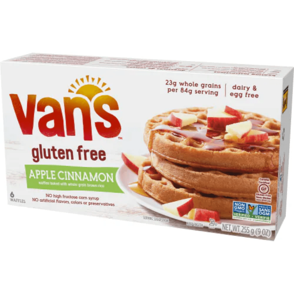 Buy Vans Gluten Free Dairy Free Apple Cinnamon Waffles, 9oz (pack of 12