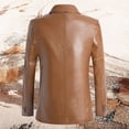 thumbnail image 4 of Fgnfyis Suit Jacket for Men Mens Jacket Suit Fashion Trend Casual Textured Leather Jacket Outerwear for Stylish Jackets for Men Yellow XXXL, 4 of 8