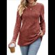 thumbnail image 1 of Blusas Elegantes e Informales de Larga para Mujer, Ropa Informal de Negocios, Suéteres Cálidos de Otoño. Rojo Ladrillo L, 1 of 9