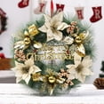 thumbnail image 2 of 11.8inch/15.8inch Christmas Artificial Flower Wreath Decorations for Front Door,Artificial Poinsettia Flower Wreaths Hanging Decor for Xmas Party Holiday Family Home Ornaments Supplies, 2 of 2