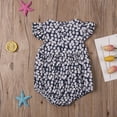 thumbnail image 4 of Seyurigaoka Baby Girl Summer Romper, Floral Ruffle Sleeve Classical Round Back Button Outfit, 4 of 5