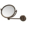 8-in Wall Mounted Make-Up Mirror 2X Magnification in Venetian Bronze