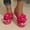 Hot Pink, variant on Women's Wedge Slide Sandals Casual Floral Decor Thick Sole Platform Wedge Heel Open Toe Summer Beach Slide Sandals for Women