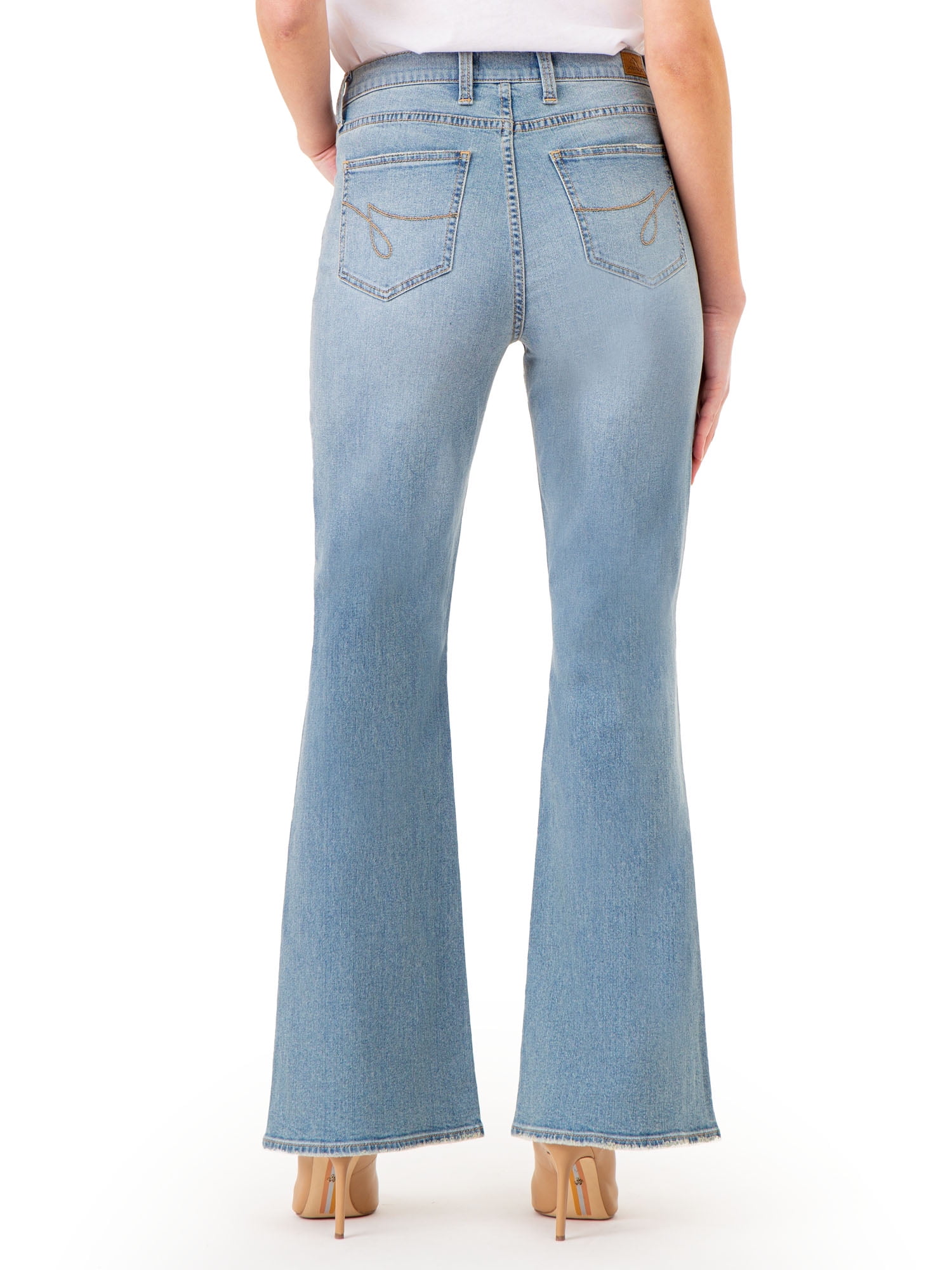Jordache Women's High Rise Flare Jeans, Available in 27", 30", 32" Inseams