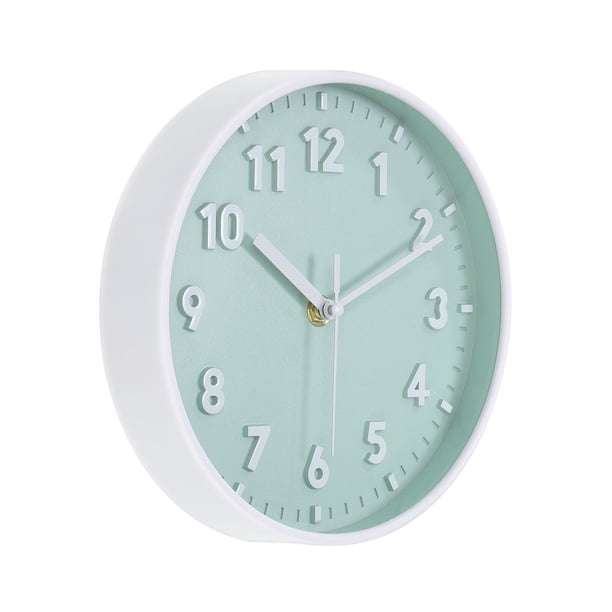 Reloj de pared de 8 pulgadas con números 3D de cuarzo, funciona con pilas, silencioso, redondo, for oficina, dormitorio, decorativo.