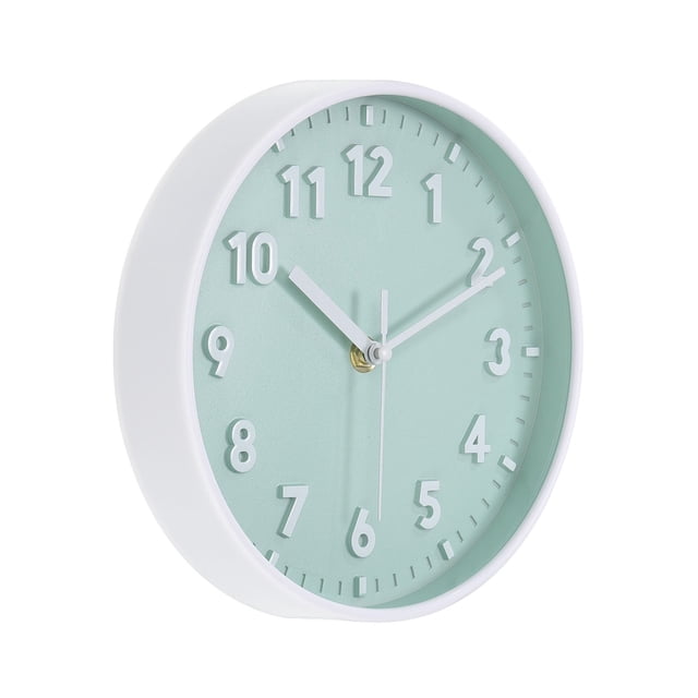 Reloj de pared de 8 pulgadas con números 3D de cuarzo, funciona con pilas, silencioso, redondo, for oficina, dormitorio, decorativo.
