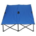 thumbnail image 6 of Outsunny Portable Two Person Double Folding Camping Cot for Adults - Blue, 6 of 6