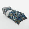 thumbnail image 3 of Nautical Duvet Cover Set, Abstract Pattern Sea Shells Sea Horse Corals Fish Rob Globe Maps Wavy Ocean, Bedding Set with Shams and Fitted Sheet, 3 Sizes, by Ambesonne, 3 of 3