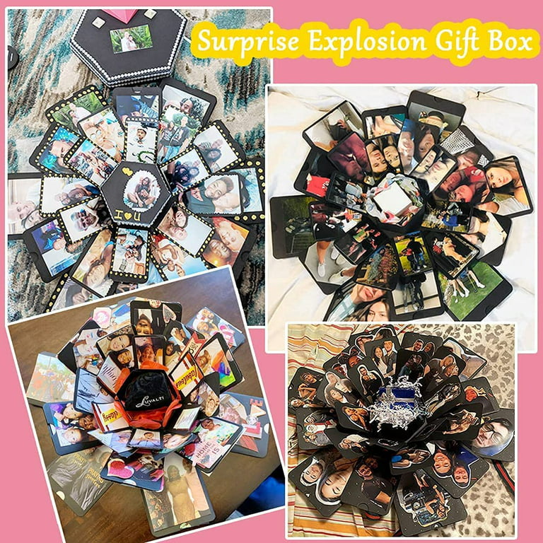 Explosion Gift Box,DIY Photo Album Box,Surprise Exploding Love Memory Box  for Wedding,Anniversary,Birthday,Valentine's Day Gifts 