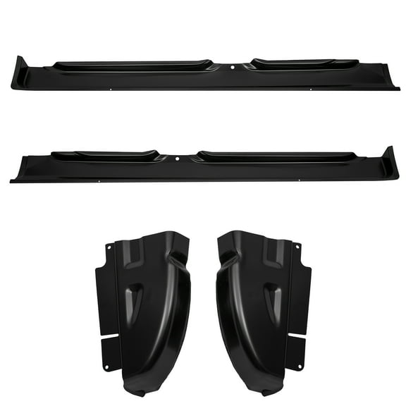 4PCS For 2009 Dodge Ram Crew Cab 1500 2500 3500 Rocker Panels & Cab Corners