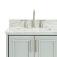 thumbnail image 4 of Ariel Stafford 37 Inch Single Left Offset Rectangle Sink Vanity With Carrara White Marble Countertop W/0.75" Edge In Grey, 4 of 11