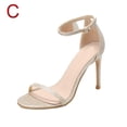thumbnail image 1 of Zapatos de mujer Moda Color sólido Minimalistic Glitter Flock Thin Band Sexy Temperament Sandalias de tacón alto Wmkox8yii hfjk2075, 1 of 8