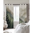 thumbnail image 2 of Mountains Black Out Curtains 63 Inch Long, Room Darkening Draperies Curtains Panels, Watercolor Forest Nature Pine Trees Landscape Thermal Insulated Curtain for Bedroom Living Room 52"x63" 2 Panels, 2 of 8