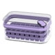 thumbnail image 4 of Bandeja para cubitos de hielo de doble capa, 64 unidades, para el hogar, prensa fácil de liberar, para congelador, color morado, 4 of 12