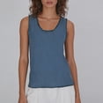 thumbnail image 2 of BUIGTTKLOP Tassel Tank Tops for Women Cotton Linen Distressed Casual Fringe Camisoles Vest Sleeveless Ruffled Crewneck Blouse, 2 of 6