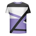 thumbnail image 4 of Afuyipoi Mens Geo-Print Crew Tee,Quick-Dry Tee Casual Short-Sleeve Summer Travel Shirt Purple 5XL, 4 of 7