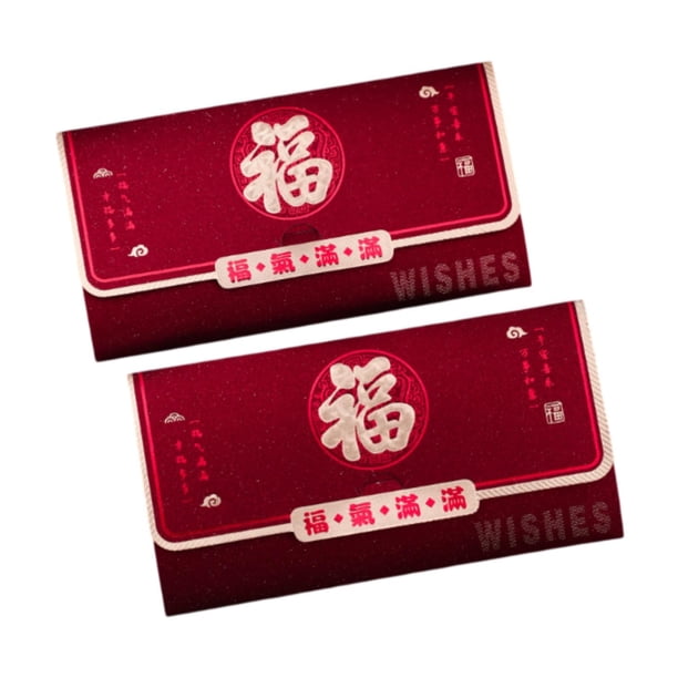 2 sobres rojos de año Nuevo chino Hong Bao Hongbao, sobres de dinero de la para la fiesta de reunión familiar del Festival de Primavera de Personaje Fu